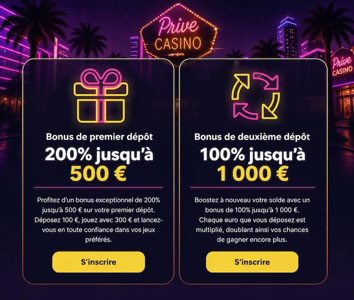 PRIVÉ CASINO Accès Mobile bonus